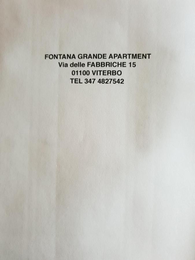 Fontana Grande Apartment Витербо Экстерьер фото
